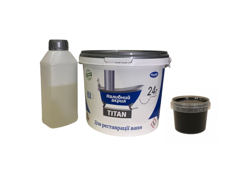 Жидкий акрил для реставрации ванн Plastall Titan 1.7 м цветной Черный 1571167439 фото
