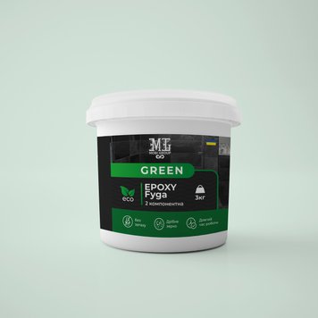 Затірка для плитки Фуга Green Epoxy Fyga 3кг (легко змивається, дрібне зерно) Зелений мох RAL 6005 plastall Fyga-Epoxy-6005 фото