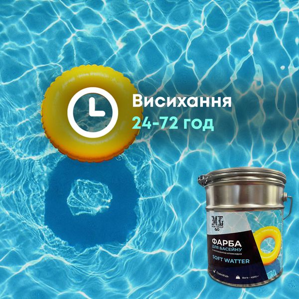 Епоксидна фарба для басейнів двокомпонентна 4,5 кг SOFT WATTER Білий plastall SOFT WATER-4500-4 фото
